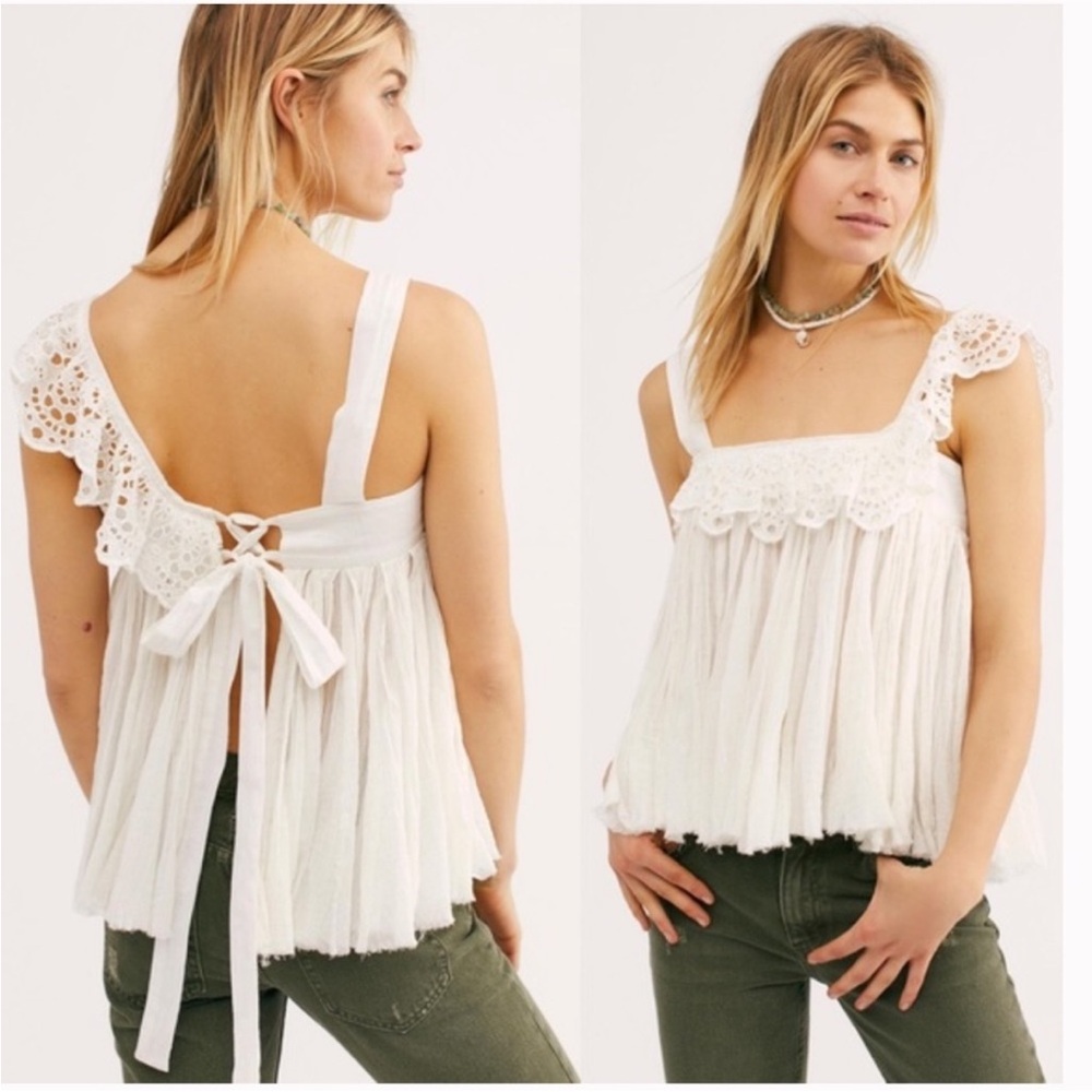Free People Garden Party Swing Open back top